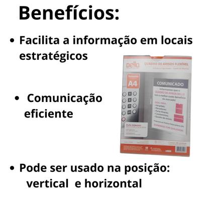 Imagem de Quadro de Aviso A4 Cristal Display Expositor
