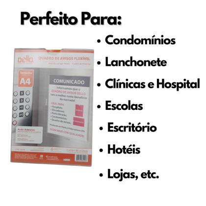 Imagem de Quadro de Aviso A4 Cristal Display Expositor