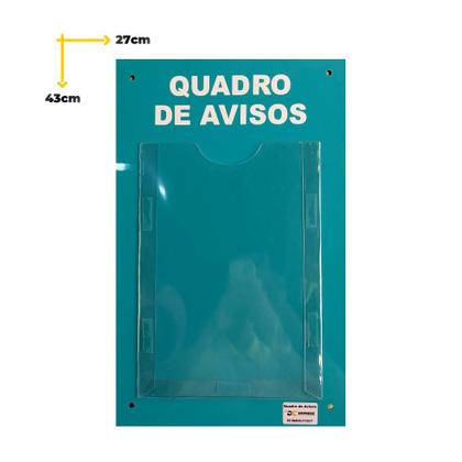 Imagem de Quadro De Aviso e Gestão 1 Display A4 ACM Verde Turquesa