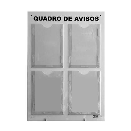 Imagem de Quadro De Aviso E Gestão Em Acm C/4 Displays A4 Transparente