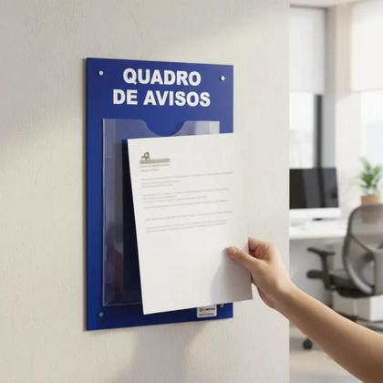 Imagem de Quadro De Aviso Gestão Á Vista 1 Display A4 ACM Azul