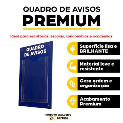 Imagem de Quadro De Aviso Gestão Á Vista 1 Display A4 ACM Azul