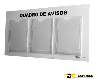 Imagem de Quadro De Aviso Gestão Acm Com 3 Displays Acrílicos Para A4