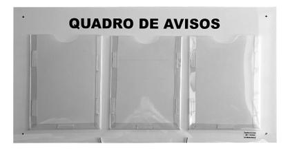 Imagem de Quadro De Aviso Gestão Acm Com 3 Displays Acrílicos Para A4