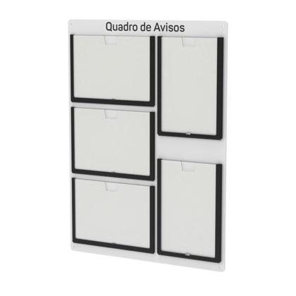 Imagem de Quadro De Avisos Basic Com 5 Displays A4 3 Horizontais 2 Verticais