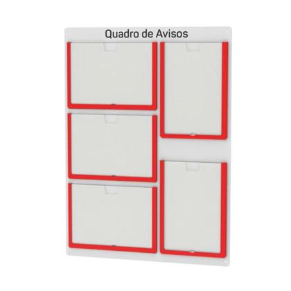Imagem de Quadro De Avisos Basic Com 5 Displays A4 3 Horizontais 2 Verticais