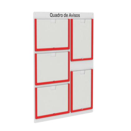 Imagem de Quadro De Avisos Basic Com 5 Displays A4 3 Horizontais 2 Verticais