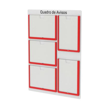 Imagem de Quadro De Avisos Basic Com 5 Displays A4 3 Horizontais 2 Verticais