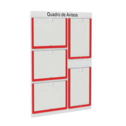 Imagem de Quadro De Avisos Basic Com 5 Displays A4 3 Horizontais 2 Verticais
