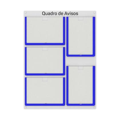 Imagem de Quadro De Avisos Basic Com 5 Displays A4 3 Horizontais 2 Verticais