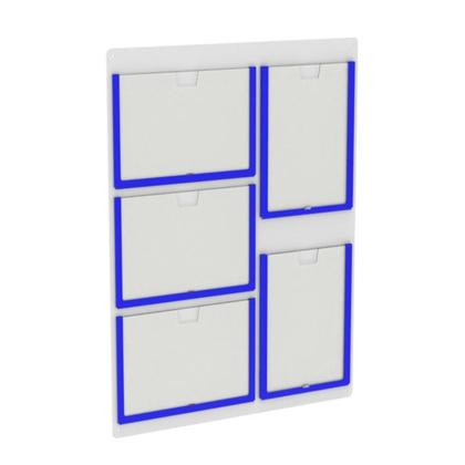 Imagem de Quadro De Avisos Basic Com 5 Displays A4 3 Horizontais 2 Verticais