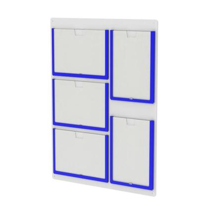 Imagem de Quadro De Avisos Basic Com 5 Displays A4 3 Horizontais 2 Verticais