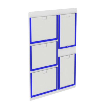 Imagem de Quadro De Avisos Basic Com 5 Displays A4 3 Horizontais 2 Verticais