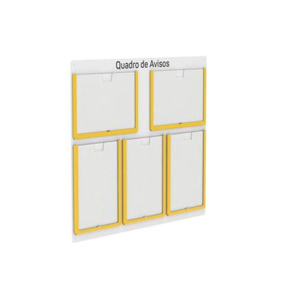 Imagem de Quadro De Avisos Basic Com 5 Displays A4 Com Bordas Coloridas  3 Verticais e 2 Horizontais