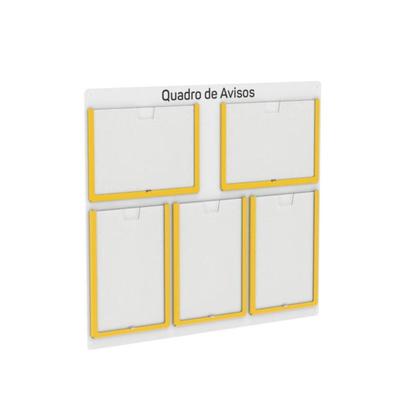 Imagem de Quadro De Avisos Basic Com 5 Displays A4 Com Bordas Coloridas  3 Verticais e 2 Horizontais