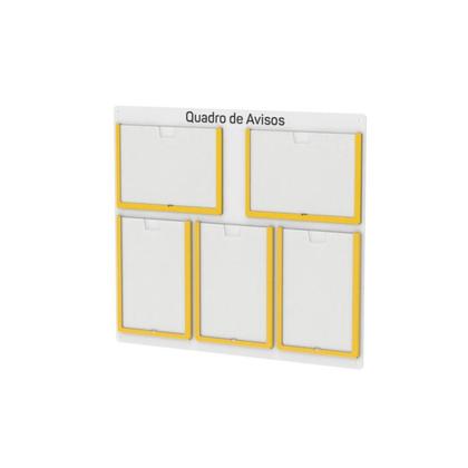 Imagem de Quadro De Avisos Basic Com 5 Displays A4 Com Bordas Coloridas  3 Verticais e 2 Horizontais