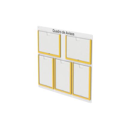 Imagem de Quadro De Avisos Basic Com 5 Displays A4 Com Bordas Coloridas  3 Verticais e 2 Horizontais