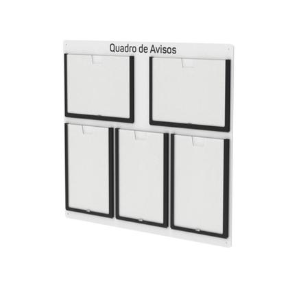 Imagem de Quadro De Avisos Basic Com 5 Displays A4 Com Bordas Coloridas  3 Verticais e 2 Horizontais