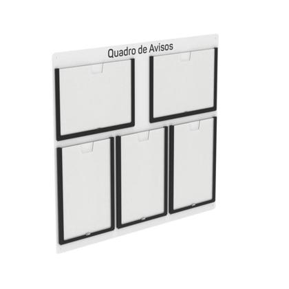 Imagem de Quadro De Avisos Basic Com 5 Displays A4 Com Bordas Coloridas  3 Verticais e 2 Horizontais