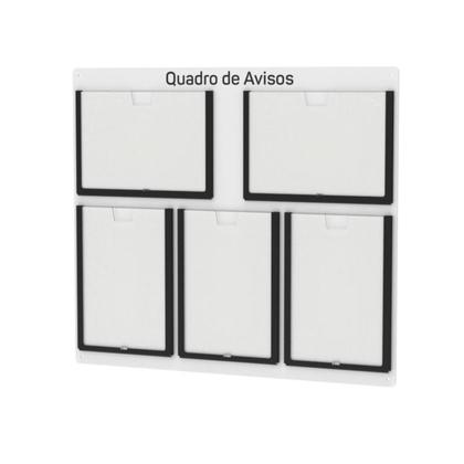 Imagem de Quadro De Avisos Basic Com 5 Displays A4 Com Bordas Coloridas  3 Verticais e 2 Horizontais