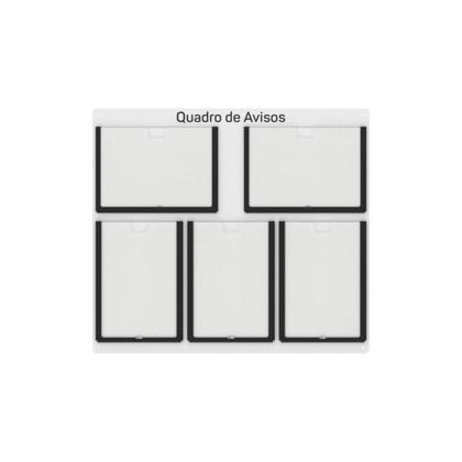 Imagem de Quadro De Avisos Basic Com 5 Displays A4 Com Bordas Coloridas  3 Verticais e 2 Horizontais