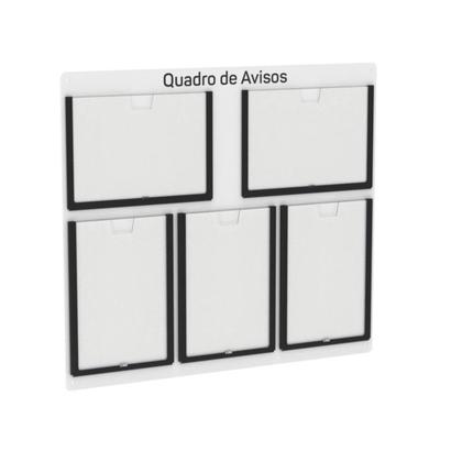 Imagem de Quadro De Avisos Basic Com 5 Displays A4 Com Bordas Coloridas  3 Verticais e 2 Horizontais