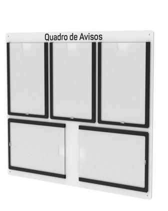 Imagem de Quadro De Avisos Basic Com 5 Displays Transparentes e Bordas Coloridas