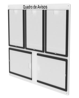 Imagem de Quadro De Avisos Basic Com 5 Displays Transparentes e Bordas Coloridas