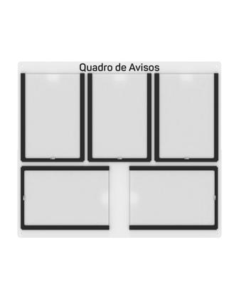 Imagem de Quadro De Avisos Basic Com 5 Displays Transparentes e Bordas Coloridas