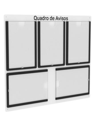 Imagem de Quadro De Avisos Basic Com 5 Displays Transparentes e Bordas Coloridas
