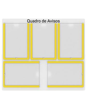 Imagem de Quadro De Avisos Basic Com 5 Displays Transparentes e Bordas Coloridas
