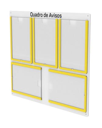 Imagem de Quadro De Avisos Basic Com 5 Displays Transparentes e Bordas Coloridas