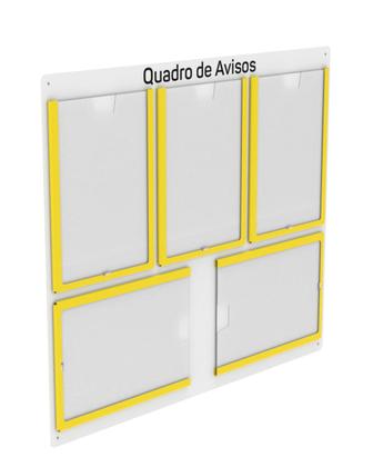 Imagem de Quadro De Avisos Basic Com 5 Displays Transparentes e Bordas Coloridas