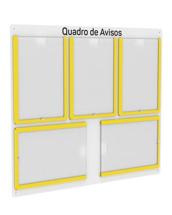 Imagem de Quadro De Avisos Basic Com 5 Displays Transparentes e Bordas Coloridas
