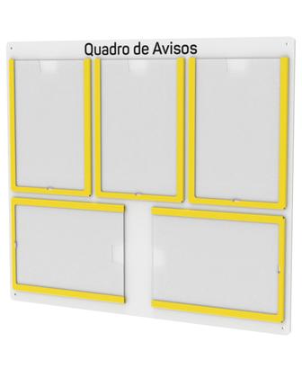 Imagem de Quadro De Avisos Basic Com 5 Displays Transparentes e Bordas Coloridas