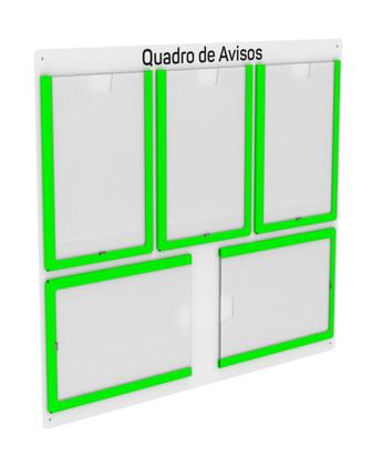 Imagem de Quadro De Avisos Basic Com 5 Displays Transparentes e Bordas Coloridas