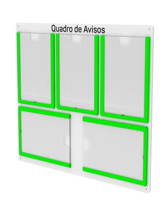 Imagem de Quadro De Avisos Basic Com 5 Displays Transparentes e Bordas Coloridas