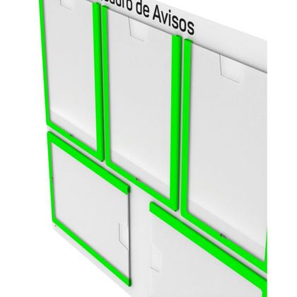 Imagem de Quadro De Avisos Basic Com 5 Displays Transparentes e Bordas Coloridas