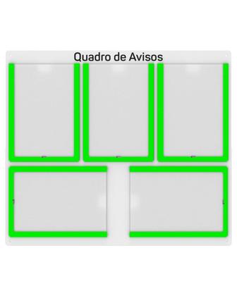 Imagem de Quadro De Avisos Basic Com 5 Displays Transparentes e Bordas Coloridas
