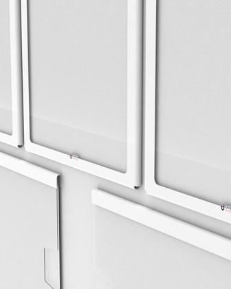 Imagem de Quadro De Avisos Basic Com 5 Displays Transparentes e Bordas Coloridas