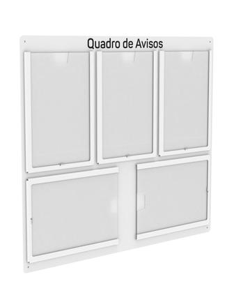 Imagem de Quadro De Avisos Basic Com 5 Displays Transparentes e Bordas Coloridas