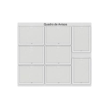 Imagem de Quadro De Avisos Basic Com 8 Displays A4 6 Horizontais e 2 Verticais Com Bordas Coloridas