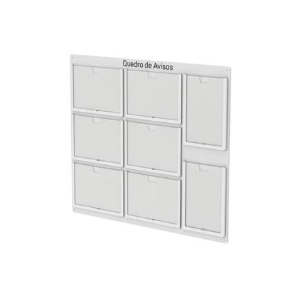 Imagem de Quadro De Avisos Basic Com 8 Displays A4 6 Horizontais e 2 Verticais Com Bordas Coloridas