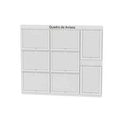 Imagem de Quadro De Avisos Basic Com 8 Displays A4 6 Horizontais e 2 Verticais Com Bordas Coloridas