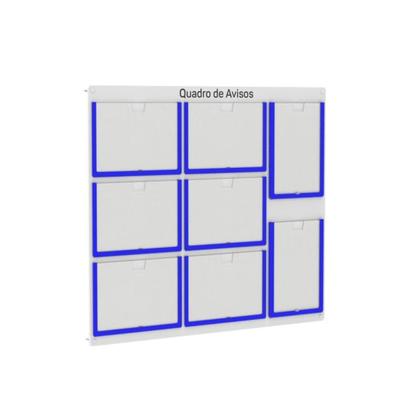 Imagem de Quadro De Avisos Basic Com 8 Displays A4 6 Horizontais e 2 Verticais Com Bordas Coloridas