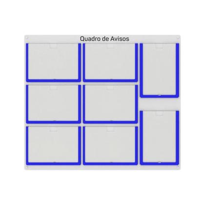 Imagem de Quadro De Avisos Basic Com 8 Displays A4 6 Horizontais e 2 Verticais Com Bordas Coloridas