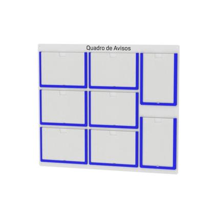 Imagem de Quadro De Avisos Basic Com 8 Displays A4 6 Horizontais e 2 Verticais Com Bordas Coloridas