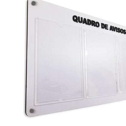 Imagem de Quadro De Avisos Gestão À Vista 3 Displays A4 Branco