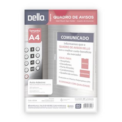 Imagem de Quadro de avisos multiuso display a4 cristal 12un - dello