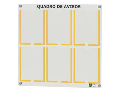 Imagem de Quadro De Avisos Premium Em Acrílico C/ 6 Displays A4 Acrílico